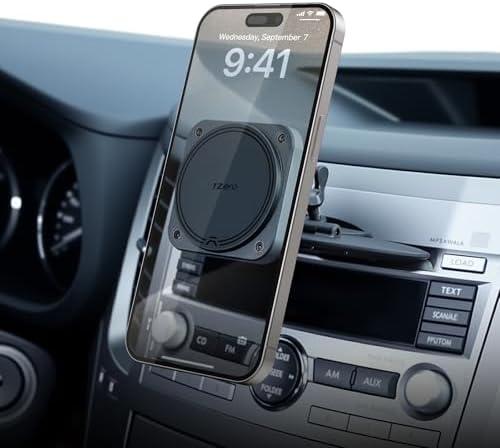 Mag Safe CD Slot Car Phone Holder – Ultimate 17 Magnet Magnetic Mount for i Phone 12-16 Series – Tool-Free Installation for Safe Hands-Free Navigation – Pop Grip Ring for Superior Stability – Essential Accessory for a Tidy Vehicle Interior