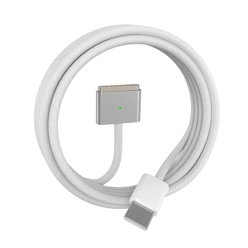 Premium USB C to Magnetic 3 Cable – 2 M for Mac Book Air & Pro (2024/2023) – 140 W Fast Charging with Durable Braided Design – Secure Magnetic Connector for Enhanced Device Efficiency – Ideal for Home, Office & On-the-Go Charging