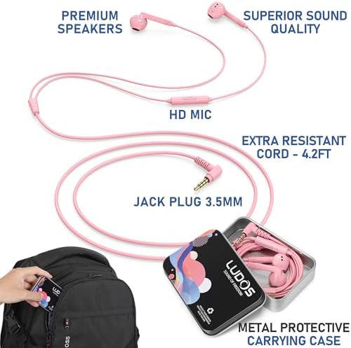 LUDOS FEROX USB-C Earbuds – Premium Wired Headphones for i Phone 16 & Samsung Galaxy Series, Featuring Exceptional Audio Clarity & Deep Bass, Ergonomically Designed for All-Day Comfort, Tangle-Free Cable for Streamlined Use, Supported by an Impressive 5-Year Warranty, Eye-Catching Vibrant Green Finish – Elevate Your Sound Experience for Music Lovers and Gamers Alike