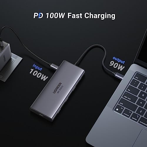 UGREEN Revodok Pro 109 9-in-1 USB C Hub – Ultimate 10 Gbps Connectivity with 4 K HDMI, 100 W Power Delivery, and Gigabit Ethernet for Mac Book, i Phone 15/16 Pro/Max, and Think Pad – Unleash Seamless Performance and Versatile Accessory for Professionals