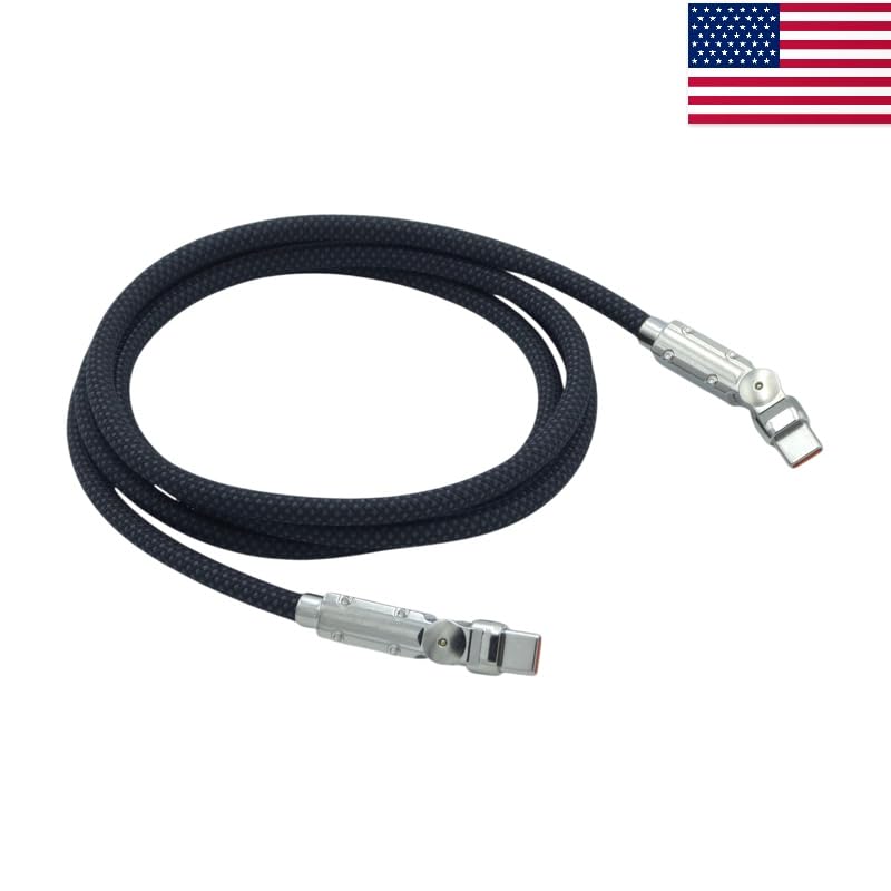 Revolutionize Your Charging Experience with the 100 W USB-C to USB-C Braided Cable – 4 ft Swiveling Design for Effortless Connectivity with Mac Book Pro, i Phone 16 Pro, i Pad Pro, Galaxy S25 Ultra, and Pixel Pro – Ultimate Durability and Fast Charging Performance