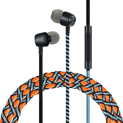 URIZONS Vibrant Rainbow Wired In-Ear Earbuds – Premium Tangle-Free Headphones with Built-in Microphone for Seamless Connectivity with Laptops, Tablets, and Smartphones – Ideal Gaming and Music Companion for Extended Comfort and Sonic Clarity