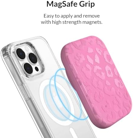 Stylish Hot Pink Leopard VELVET CAVIAR Magnetic Power Bank – Mag Safe Compatible Slim Charger for i Phone 12, 13, 14, 15 – Fast 5000 m Ah Portable Battery Pack with USB-C for Effortless Charging on the Go