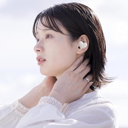 Heart-Shaped Bluetooth 5.3 Earbuds for Couples – Stylish Purple Wireless Earphones with Exceptional Hi-Fi Stereo Sound, Advanced Noise-Canceling Technology, and Portable Charging Case for Active Lifestyles and Romantic Escapes