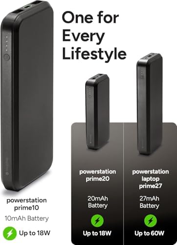 Mophie Powerstation Laptop Prime27 – 27,000 m Ah Eco-Friendly Portable Power Bank with 60 W USB-C PD Fast Charging, Multi-Device Compatibility, LED Battery Indicator, and Versatile Charging Ports – Ultimate On-the-Go Performance for Laptops, Tablets, and Smartphones