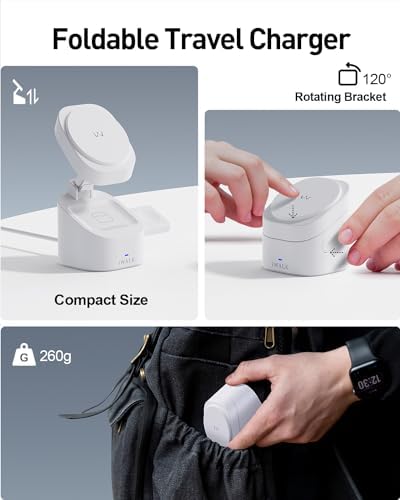 Revolutionize Your Charging Experience with the i WALK 3 in 1 Foldable Wireless Charger Stand – 20 W Fast Charging for i Phone 12-15, Apple Watch 2-9, and Air Pods Pro 2-3 – Lightweight & Travel-Friendly Design for Effortless Portability and Enhanced Device Organization