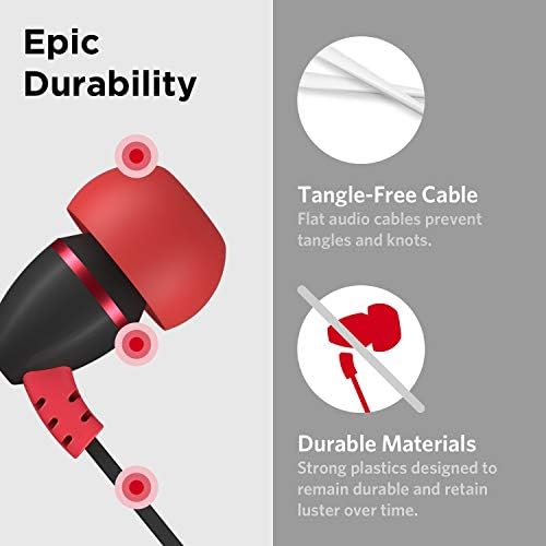 Lil Gadgets Safe Sound Kids Earbuds – Comfortable Wired Earphones for School with Volume Limiting, In-Line Microphone, Travel Case & Audio Splitter – Perfect for Young Learners in Blue