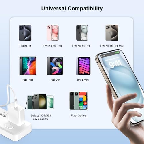 Efficient Power Boost Duo: MFi Certified 2-Pack USB-C Wall Charger with 10 FT Long Charging Cable for i Phone 16/15 Series – Fast Charging Solution Perfect for On-the-Go Lifestyle and Home Use