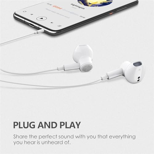 Experience Superior Sound with Snowhit MFi Certified Wired Earbuds – Dual Pack for i Phone, i Pad, i Pod, and 3.5 mm Devices – Engineered for Comfort with Built-in Mic and Intuitive Volume Control – Ideal for Music, Calls, and Video Conferencing – Crafted for Longevity and Daily Use