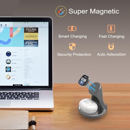 Revolutionize Your Charging Routine with the i Morde Multi-Device Dock: Stylish Purple Fast Charging Station for Fitbit Sense, Versa Series & Earbuds – Ultimate Compatibility with Google Pixel Buds, Galaxy Buds, and Air Pods, Featuring Overcharge Protection for Safe, Efficient Power-ups – Ideal for Home & Travel Use