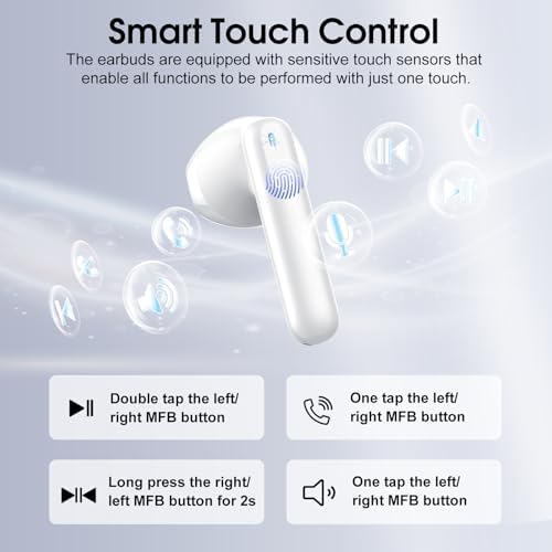 Cillso Bluetooth 5.4 Wireless Earbuds – Superior Hi-Fi Stereo Sound with 4-Mic Noise Cancellation, 40-Hour Long Battery Life, IP7 Waterproof Design, Quick USB-C Charging, and Dual LED Battery Indicator – Perfect for On-the-Go Music Lovers and Active Professionals