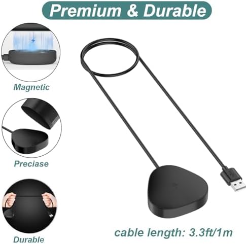 Magnetic Wireless Charging Dock for Sonos Roam & Roam SL – Fast Charging Station with 4.9 ft Cable for Optimal Audio Performance – Sleek Black Design for Effortless Power Management and Enhanced Compatibility