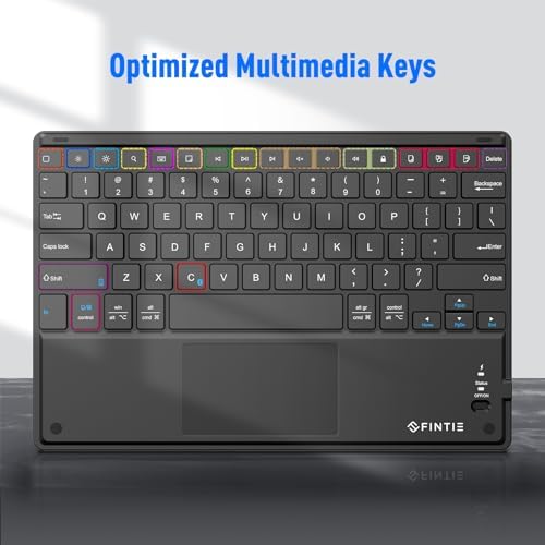 FINTIE Ultra-Slim 4 mm Wireless Bluetooth Keyboard with Multi-Touch Touchpad – Perfect Companion for i Pad, i Phone, Samsung Galaxy, Microsoft Surface & More – Portable, Rechargeable & Versatile Computer Accessory for Effortless Typing and Navigation