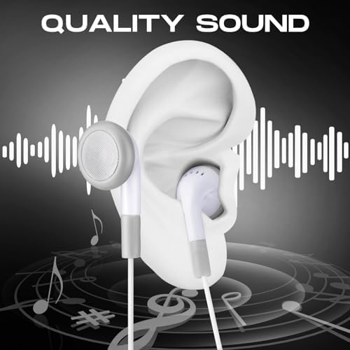 Konohan 150-Pack Individually Wrapped Wired Earbuds – Premium 3.5 mm Headphones for Classroom, Office, and Travel – Exceptional Hygiene and Sound Quality – Lightweight, Durable Design for Daily Use by Teachers and Professionals