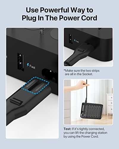 Soo Pii 60 W 6-Port USB-C Charging Station with 20 W Fast Charge – Multi-Device Power Hub for i Phone 14/13/12, Includes 6 Short Cables & 2-in-1 Holder for Organized Charging – Perfect for Home, Office & Travel