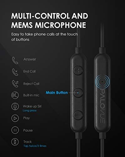 PALOVUE Lightning Connector Earbuds for i Phone | MFi Certified Earphones with Microphone Control | Noise-Isolating Design in Sweet Flow Black | Compatible with i Phone Models 14, 13, 12, 11, Pro Max, X, XS, XR, 8, 7 Plus | Superior Sound Quality and Comfort for Music and Calls | Durable Lightweight Earbuds Perfect for Daily Use