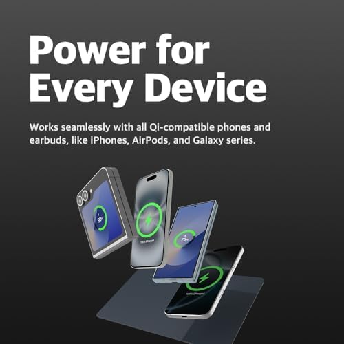 POUT H3 Midnight Blue Portable Qi Wireless Charging Mouse Pad – Effortless Device Charging Meets Sleek Workspace Efficiency for Laptops, i Phones, Air Pods & Samsung Galaxy – Lightweight, Non-Slip Design Enhances Productivity & Style