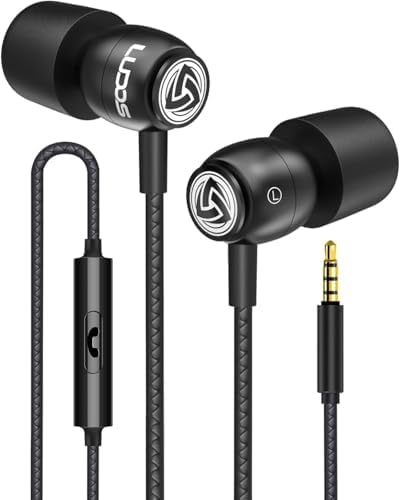 LUDOS Clamor Wired Earbuds – Premium Noise-Isolating In-Ear Headphones with Memory Foam Tips, Built-in Microphone, 5-Year Warranty – Perfect for i Phone and Samsung Users, Ideal for Students and Small Ears in Stylish Pink – Ultimate Sound Quality and Comfort for Everyday Use