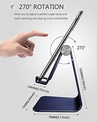 CreaDream Adjustable Cell Phone Stand, Phone Stand, Cradle, Dock, Holder, Aluminum Desktop Stand Compatible with Phone 13 12 Pro Max Charging, Accessories Desk, All Mobile Phones, Sierra Blue – Enhanced Compatibility and Speed
