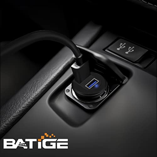 BATIGE Type C USB 3.0 Flush Mount Extension Cable – 3 ft Alloy Shell Car, Truck & Motorcycle Dashboard USB Port with LED Indicator for Enhanced Durability and Seamless Connectivity