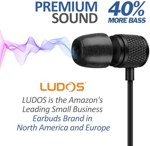 LUDOS Ultra Magnetic USB-C Earbuds for i Phone 16 & Samsung Galaxy – Superior Sound Performance with 5-Year Warranty, Ergonomic Comfort for All-Day Use, Tangle-Free Magnetic Design for Music and Calls – Sleek Black Finish