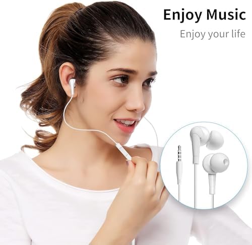 Premium Wired Earbuds with Microphone – 6 Pack of Heavy Bass In-Ear Headphones for Superior Sound Quality, Noise-Blocking Design & User-Friendly Control, Compatible with All 3.5 mm Jack Devices – Perfect for Music Lovers & On-the-Go Professionals