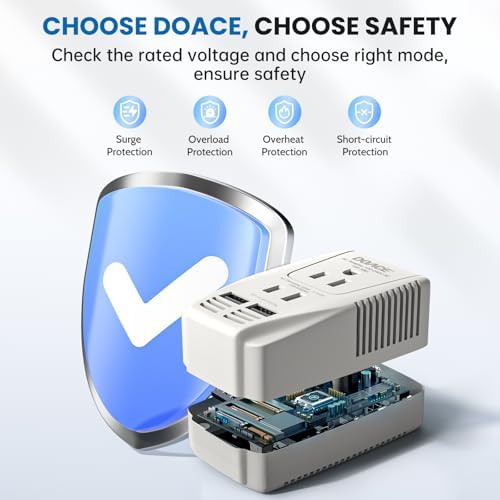 Ultimate 2000 W European Travel Power Converter – Versatile Universal Adapter for Hair Tools and Electronics with Global Compatibility (EU, UK, AU, US) – Rapid Turbo Charging for Laptops, Smartphones, and Cameras – Advanced Safety Features to Prevent Overheating & Short Circuits – Lightweight & Compact Design for Effortless Packing and Mobility