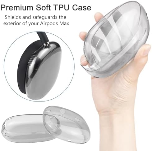 SOPROM Air Pods Max Premium Comfort Kit – Breathable Mesh Earpads, Protective Headband Cover, TPU Scratch-Resistant Case, and Silicone Grip Sleeves in Stylish Pink – Sweatproof Accessories for Ultimate Audio Enjoyment and Longevity