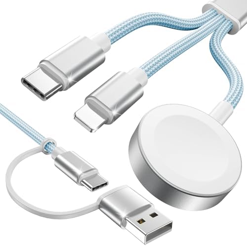 Versatile 3-in-2 USB C Charging Cable for Apple Watch and i Phone – 4 FT Multi-Device Fast Charger Compatible with Apple Watch Ultra/SE/10/9/8/7/6/5/4/3/2/1 & i Phone 16/15/14/Galaxy S23 – Lightweight Travel Essential for Efficient Power-Up Solutions