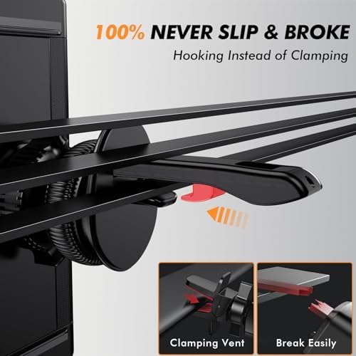 Universal 360-Degree Rotatable Car Phone Holder – Air Vent Mount for i Phone, Android & Tablets (4.7-12.9”) – Enhanced Stability & Hands-Free Convenience for Safe Driving & Navigation – Sleek Design for Optimal Compatibility