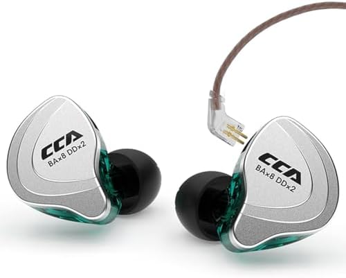 Elevate Your Audio Experience with CCA C10 In Ear Monitor Headphone – 10 Hybrid Drivers for Unmatched Hi-Fi Sound Quality, Stereo Noise Isolation, and Detachable Cable Design – Perfect for Musicians, Singers, and Audiophiles – Enhanced Compatibility with All Devices (Black, No Mic)