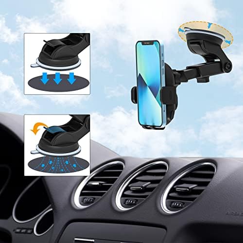 SUPERNIGHT 15 W Qi Wireless Car Charger with Auto-Clamping Phone Holder – Fast, Secure Charging for i Phone, Samsung, Huawei & One Plus – Versatile Mounting for Dashboard and Air Vent – Ultimate Convenience for Hands-Free Driving