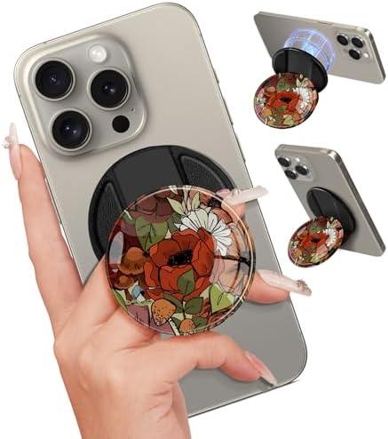 Adorable Cartoon Mag Safe-Compatible Phone Grip Stand – Lightweight Kickstand Ring Holder for Enhanced Usability – Perfect Accessory for i Phone 16/15/14/13/12 with Playful Design for Women and Girls – Durable, Easy-to-Install Magnetic Phone Accessory