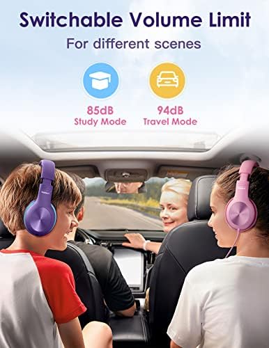 Premium Kids Over-Ear Headphones with Built-In Microphone – Safe Volume Control, Lightweight Dark Green Design for Online Learning & Travel, HD Sound Quality, Collaborative Audio Sharing Feature for Enhanced Learning Experiences