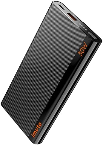 imuto 10,000 m Ah Ultra-Slim Power Bank – High-Speed 30 W USB-C Portable Charger for Travel – Universal Compatibility with i Phone 16/15/14/13/12, Samsung, Google, i Pad – Lightweight, Fast Charging Battery Pack with Safety Features