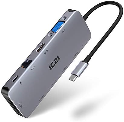 Transform Your Workspace with the ICZI 11-in-1 USB C Hub Multiport Docking Station – Triple HDMI Display, VGA, 100 W Power Delivery, and Enhanced Connectivity for Mac Book, Laptops, and PCs – Ultimate Solution for Seamless Device Integration and High-Speed Performance