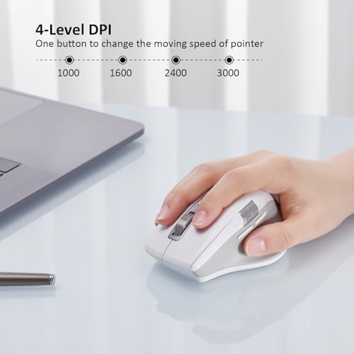 Ergonomic Wireless Bluetooth Mouse with Smart Flying Scroll and Silent Operation – Multi-Device Compatible Mice for Laptop, Computer, i Pad, Tablet, and Mac Book in Sleek Black for Enhanced Productivity and Comfort