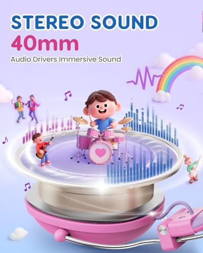 Safeguard Your Child’s Hearing with Durable Wired Headphones Featuring Volume Limiting Technology – Comfortable On-Ear Fit for Extended Use in School, Travel, and Entertainment – Enhanced Stereo Sound with 3.5 mm Compatibility – Available in Eye-Catching Blue and Red for Boys and Girls