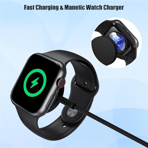 Revolutionary 2-in-1 USB C Magnetic Charger for Apple Devices – MFi Certified 20 W Fast Charge Cable with 6-ft Flexibility for Ultimate Convenience – Perfect Compatibility with Apple Watch Series 8/7/SE/6/5/4/3/2/1 and i Phone 14/13/12/11/XS – Your Premium Solution for Rapid Power Delivery on the Go
