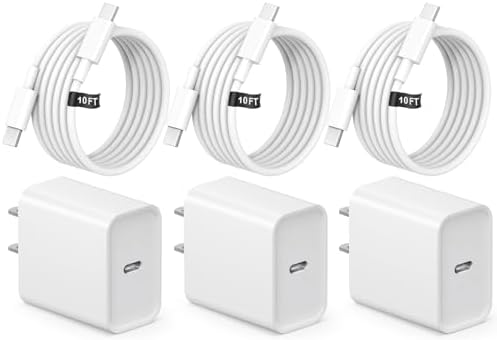 Premium 10 FT Fast Charging USB C Charger for i Phone 15/16 Series – 3 Pack Type C Cable with MFi Certification for Enhanced Compatibility and Speed – Perfect for i Pad Pro and Samsung Devices, Durable and Long-Lasting Solution for Effortless Charging at Home or On-the-Go