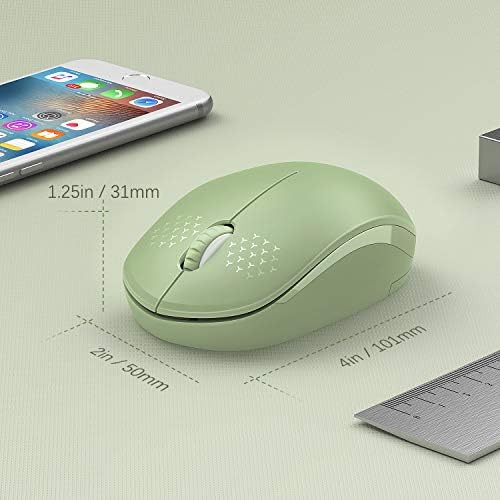 Light Blue Wireless Mouse – Ultra-Quiet 2.4 GHz Noiseless Computer Mouse with USB Receiver for Seamless Windows Experience – Portable, Ergonomic Design for Home, Office, or Travel