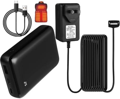 10000 m Ah Portable Power Bank with LED Display for Heated Vests and USB Devices – Dual Output Charger, Lightweight Battery Pack for Home and Office Use, Enhanced Compatibility and Fast Charging Solution