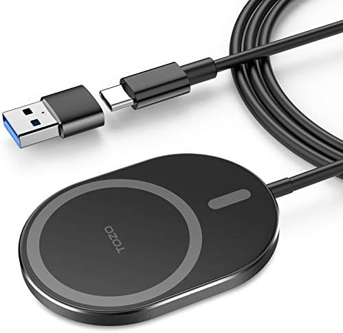 TOZO 2025 Enhanced Magnetic Wireless Charger – Fast Charging Pad for i Phone 16/15 Series, Aviation Aluminum Construction, Compact Design for Effortless Charging, Compatible with i Phone 14 and More, Sleek Black Finish for Modern Aesthetics – Ultimate Durability and Efficiency