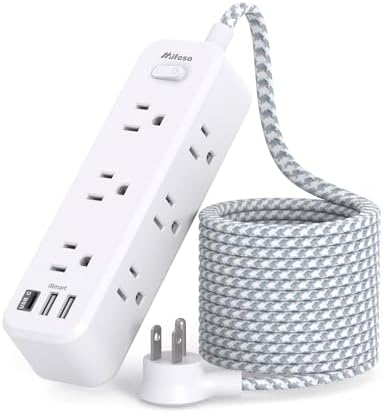10 ft Power Strip with Surge Protection – 9 Outlets and 3 USB Ports for Fast Charging – Versatile Extension Cord for Home, Office, and Dorm Room – Safe and Efficient Multi-Device Management – Durable and Compact Design for Everyday Use
