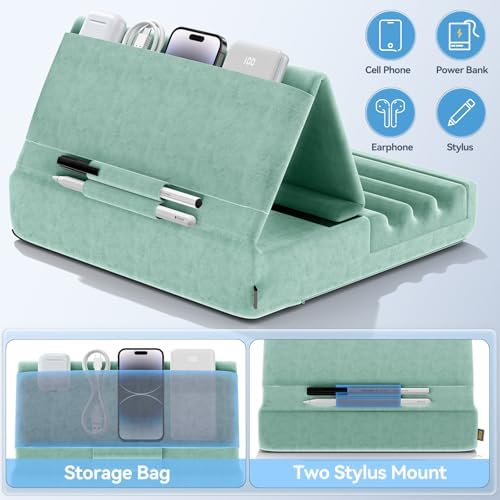 Revolutionize Your Tablet Experience with the KDD Foldable Pillow Holder – Ergonomic Lap & Bed Stand for i Pad Pro, Galaxy Tab, and E-Readers – Ultimate Comfort with Built-In Accessory Pocket & Stylus Mount – Lightweight, Durable Design for Effortless Portability and Posture Improvement