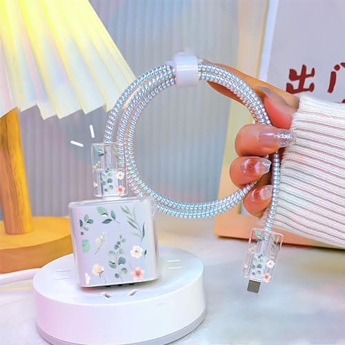 Charming Flower Butterfly Cable Protector for i Phone Chargers – Stylish Bright Blue Data Cable Saver for i Phone 11, 12, 13, 14 Pro Max, XS, XR, X, 7 & 8 Plus – Durable Cord Shield Enhancing Lifespan & Connection Reliability – Perfect i Phone Charger Accessory for Everyday Use
