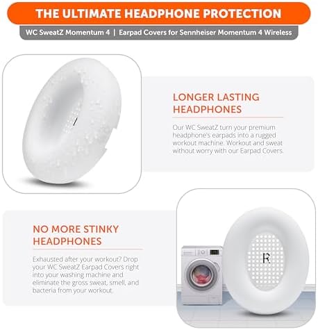 Transform Your Sennheiser Momentum 4 with WC Sweat Z Earpad Covers – Stylish Black Camo Protection for Active Lifestyles – Sweatproof, Washable Silicone Ear Pads for Ultimate Comfort and Enhanced Longevity