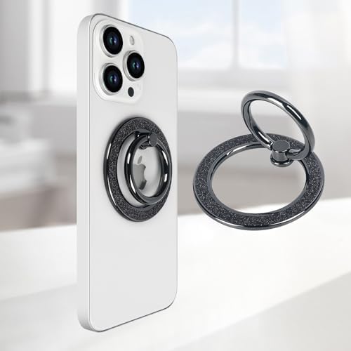 Glamorous Guppy Magnetic Phone Ring Holder – 360° Rotating Glitter Grip for i Phone 12-16 Pro Max – Stylish Mag Safe-Compatible Accessory for Enhanced One-Handed Control – Elevate Your Mobile Experience with Secure Stability and Chic Design