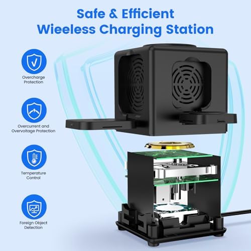 Ultimate 3-in-1 Wireless Charging Station for Apple Devices – Fast Charge Your i Phone 16/15/14/13/12, Air Pods Pro 2, and Apple Watch Series 9/8/7 with Multi-USB Ports for i Pads and Tablets – Compact Design for Streamlined Charging Solutions – Enhanced Compatibility and Speed for All Your Essential Gadgets