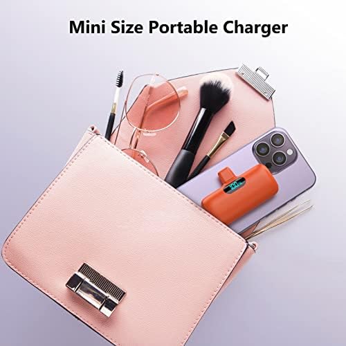 Compact Pink Portable Charger for i Phone – 5000 m Ah PD Fast Charging Power Bank, Lightweight Mini Battery Pack Compatible with i Phone 14/14 Pro Max/13/13 Pro/12 Pro/11/XS/XR/X/8/7/6 – Stylish and Versatile Backup Solution for On-the-Go Power